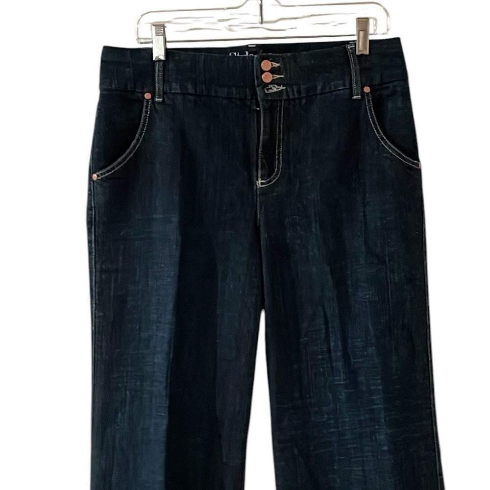 Style & Co size 12 dark blue high rise wide leg trouser Jean